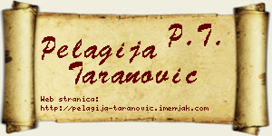 Pelagija Taranović vizit kartica